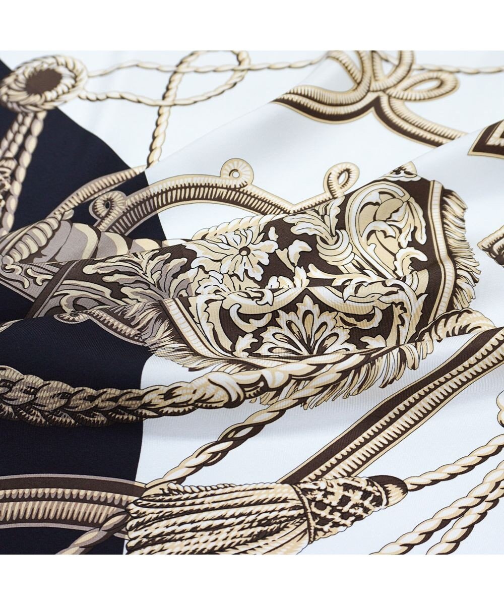 Marca ＜春の新作！＞【伝統横濱スカーフ】ビッグタッセル&鞍（FET-056） 小判 シルクツイル スカーフ 