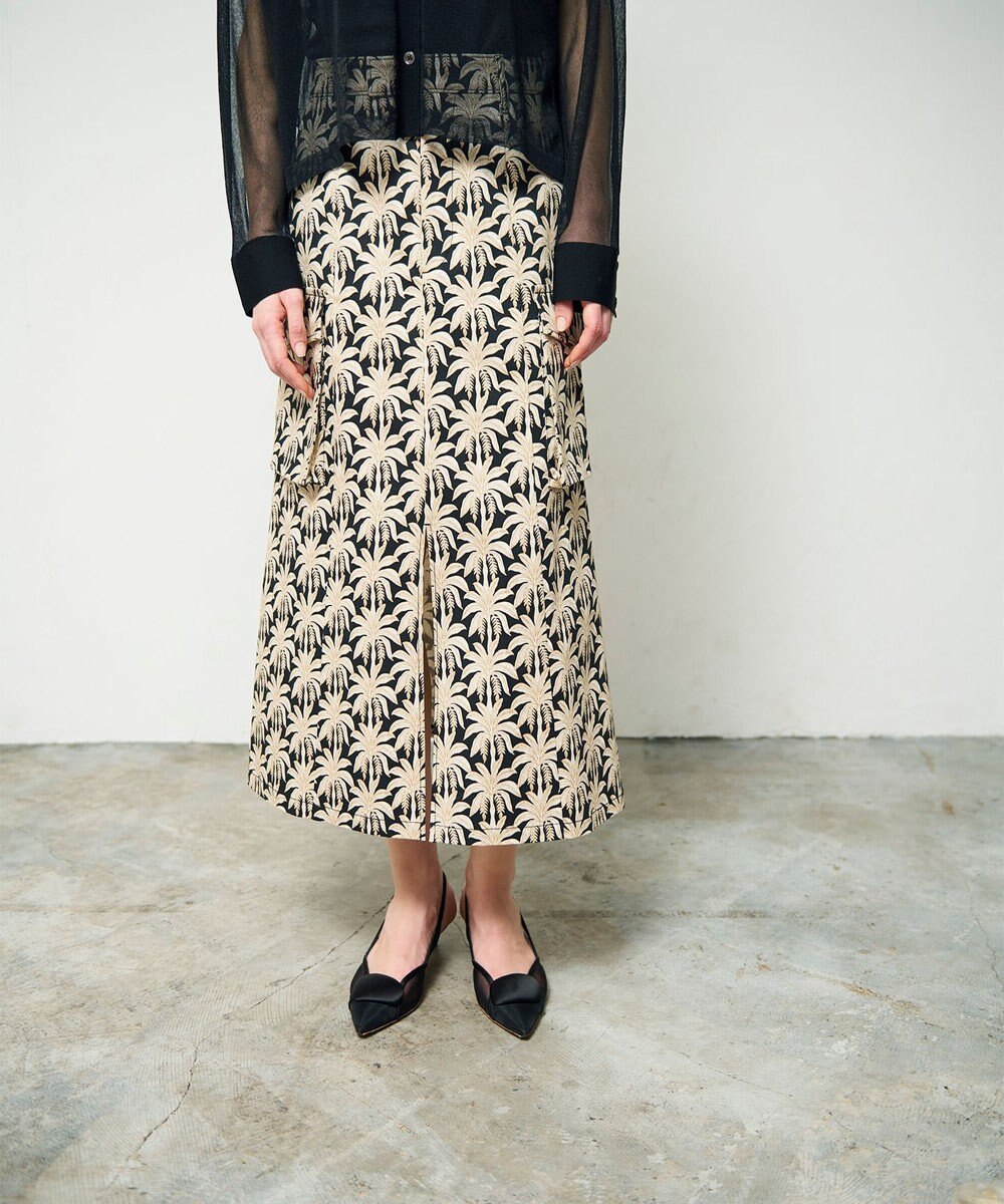 GRACE CONTINENTAL パームモチーフカーゴスカート 