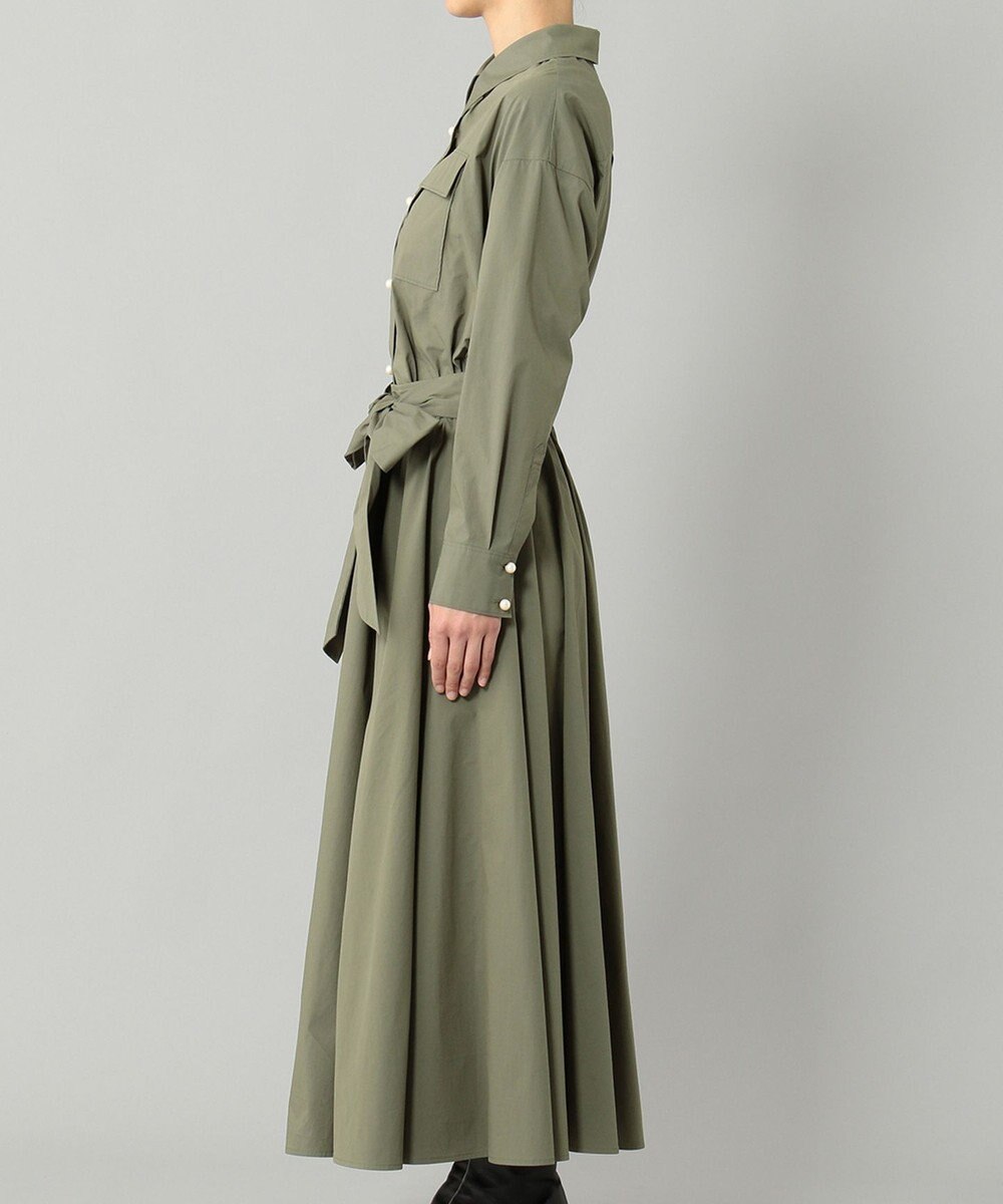 GRACE CONTINENTAL リボン付フレアシャツワンピース 