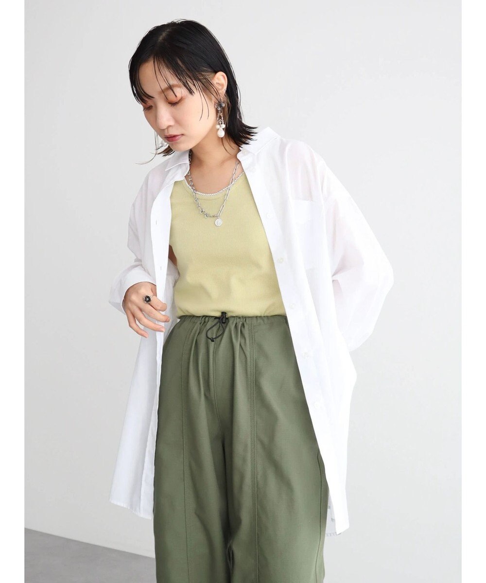 Green Parks 綿麻混オーバーサイズシャツチュニック 