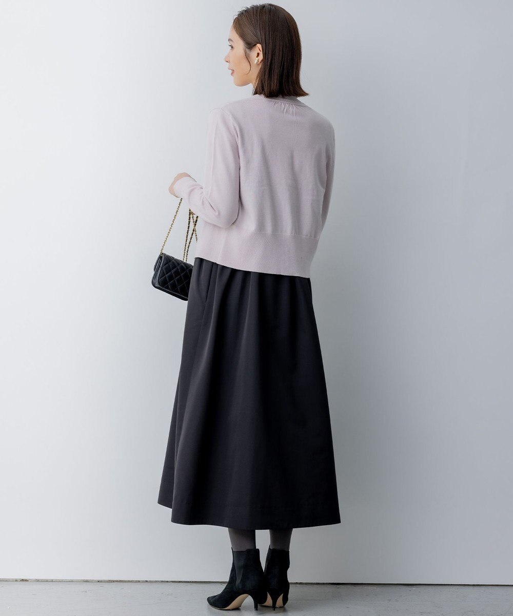 組曲 S 【洗える】タフタギャザーキャミソールワンピース 