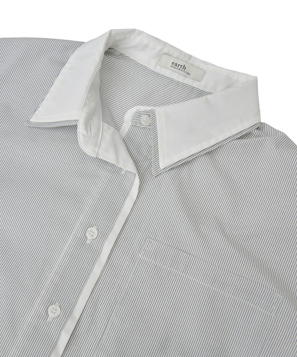 earth music&ecology レイヤードストライプシャツ 