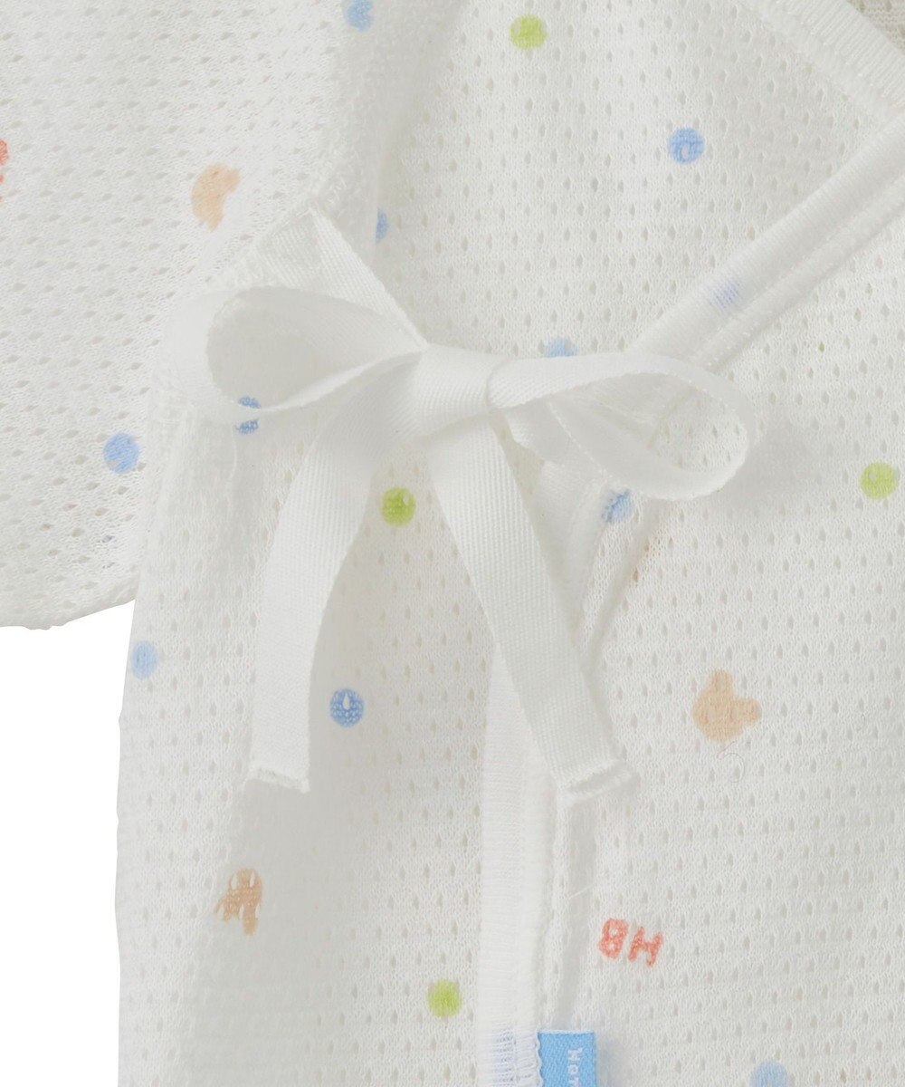 MIKI HOUSE HOT BISCUITS 【50-60cm】 メッシュ素材 総柄短肌着 