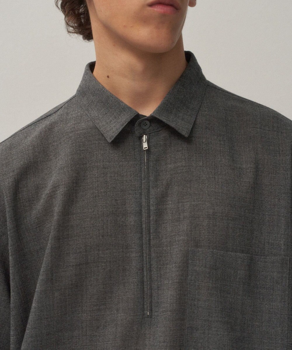 ATON TWIST WOOL WASHER | ジップアップシャツ - UNISEX 