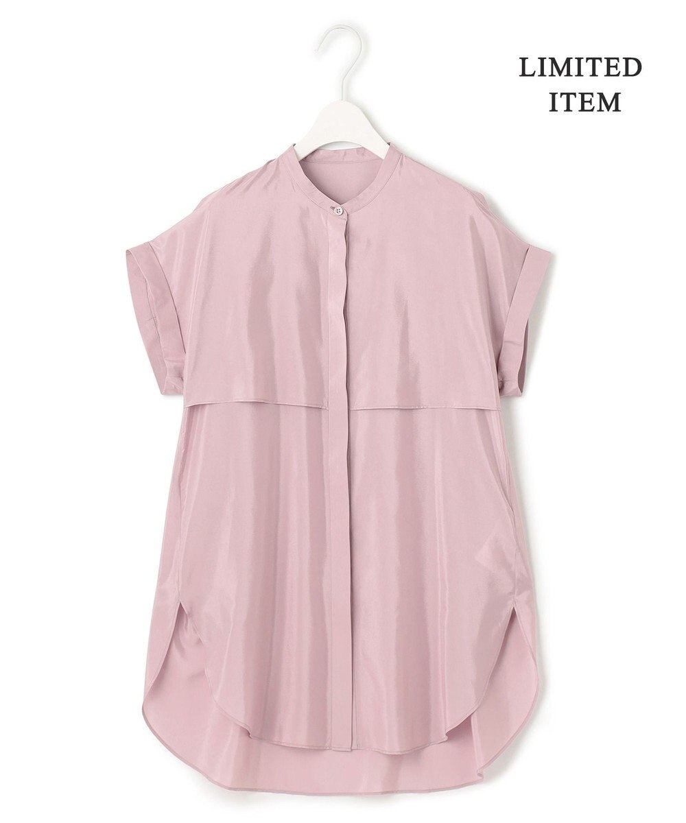 ICB 【洗える】ヌーディスローン  バンドカラーブラウス 