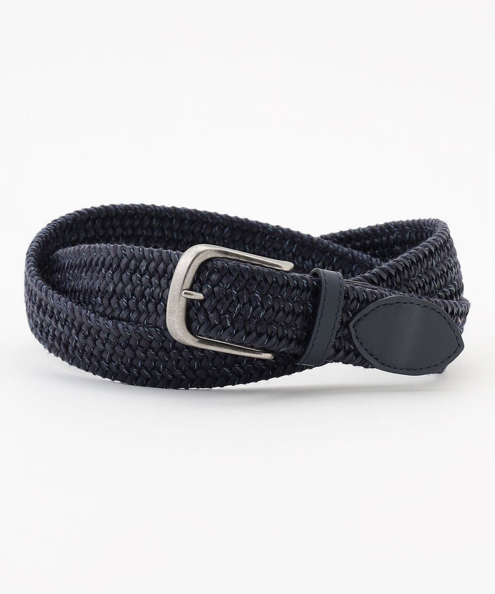 JOSEPH ABBOUD 【キングサイズ・イタリア素材・ストレッチ・日本製】レザーメランジストレッチベルト 