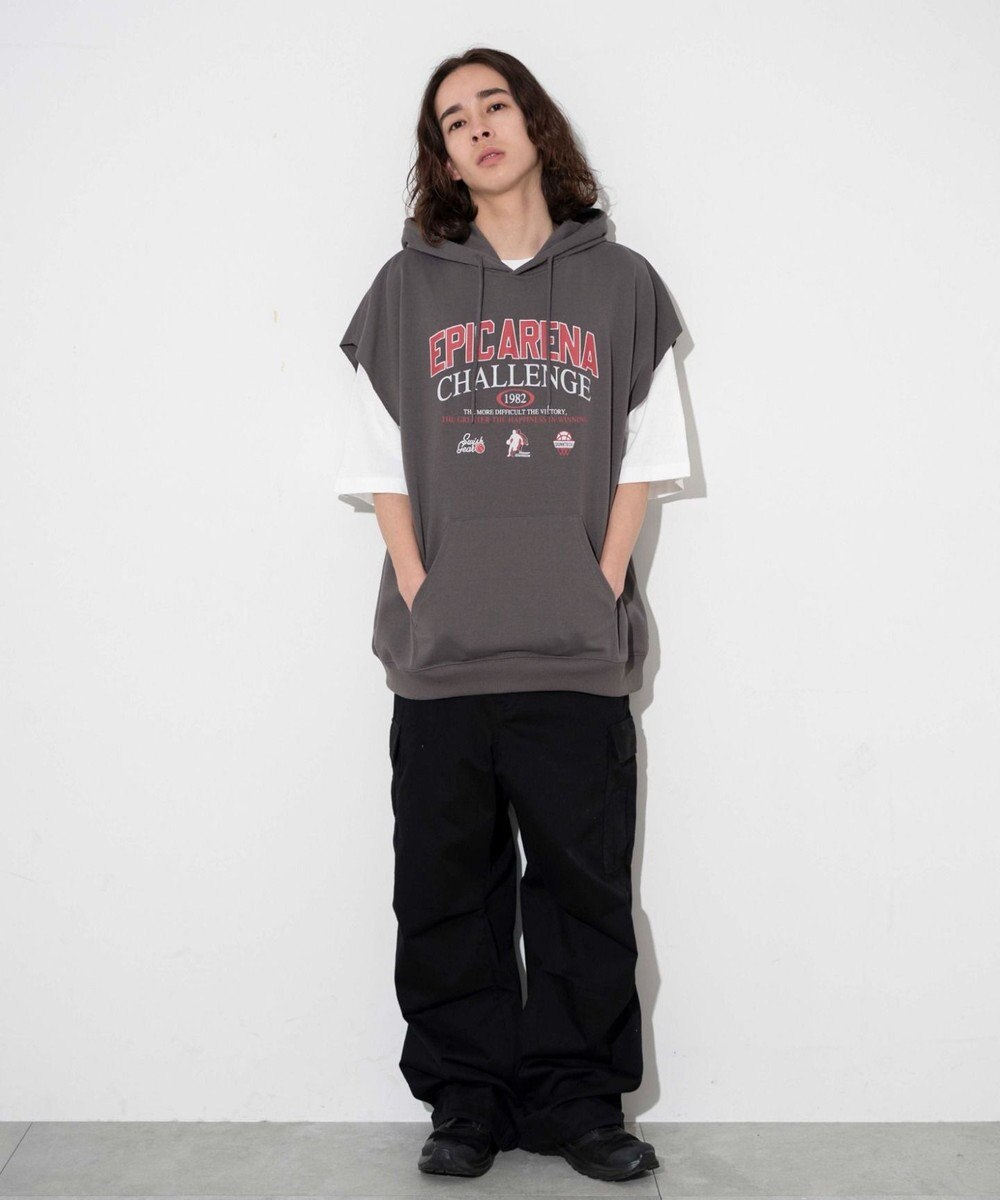 WEGO 【ユニセックス着用ITEM/手洗い可】ロゴノースリーブパーカー 