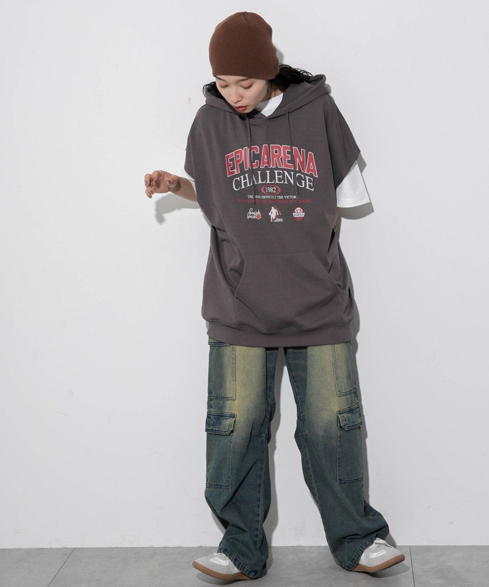 WEGO 【ユニセックス着用ITEM/手洗い可】ロゴノースリーブパーカー 