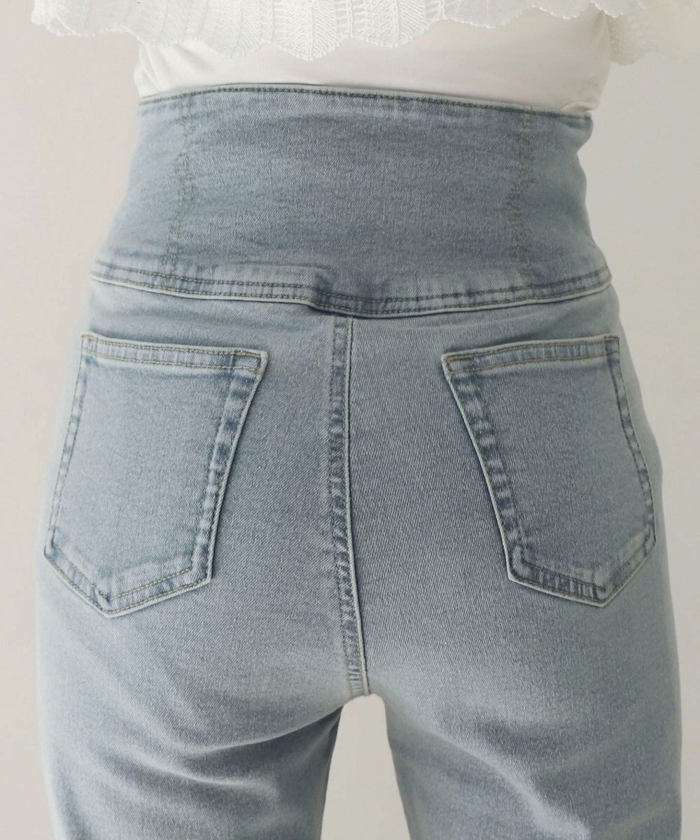 WEGO 【ストレッチ/美脚/脚長シルエット/XSSMサイズ展開】ハイウエストストレッチフレアデニムパンツ 