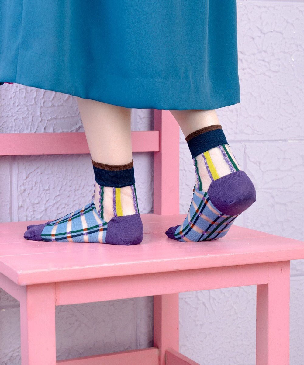 COQ multiple check シアーチェック足袋ソックス 