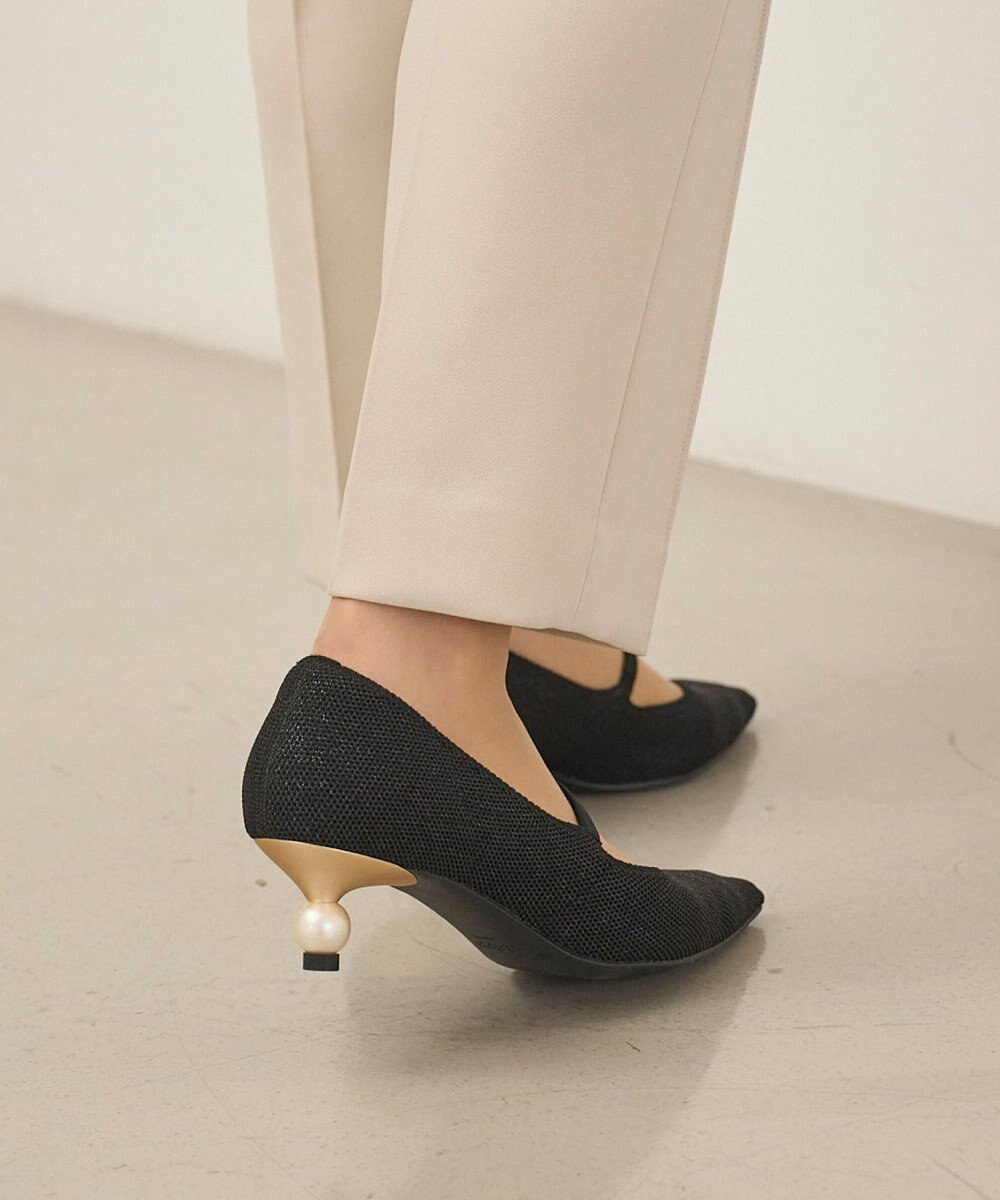 steppi 【洗える/撥水】パールヒール パンプス 