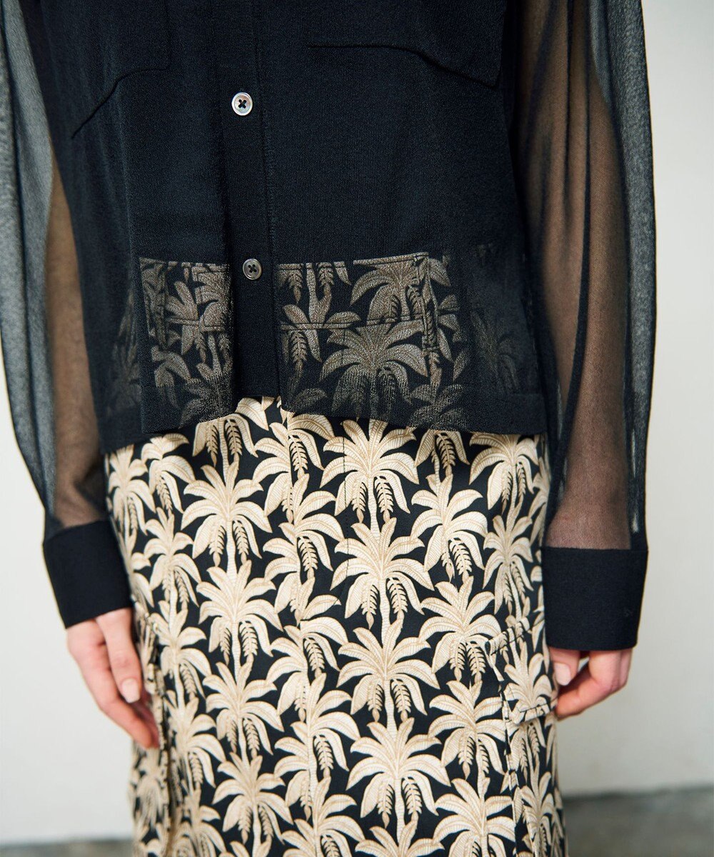 GRACE CONTINENTAL パームモチーフカーゴスカート 