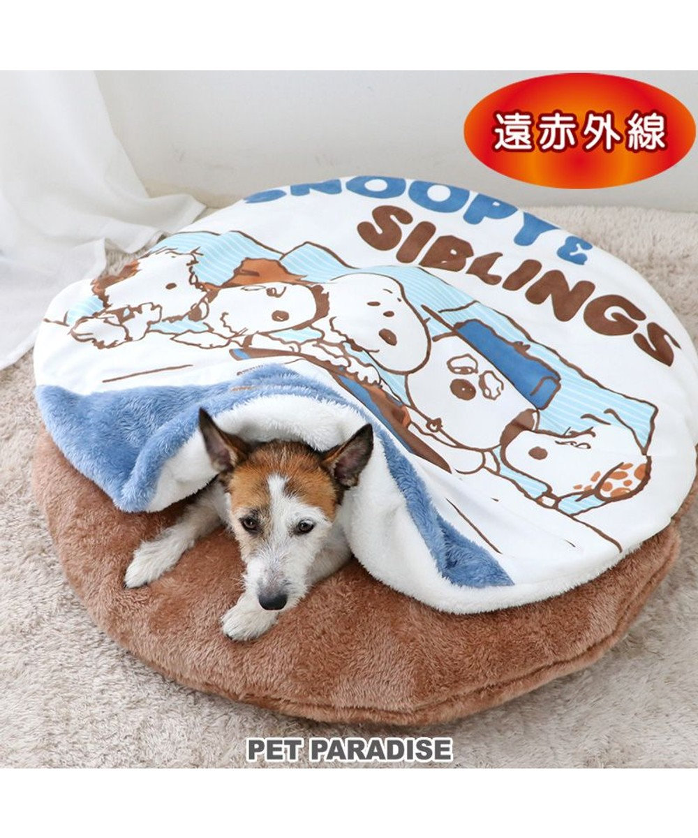 PET PARADISE スヌーピー 遠赤外線 くつろぎマット 直径75cm 白~オフホワイト