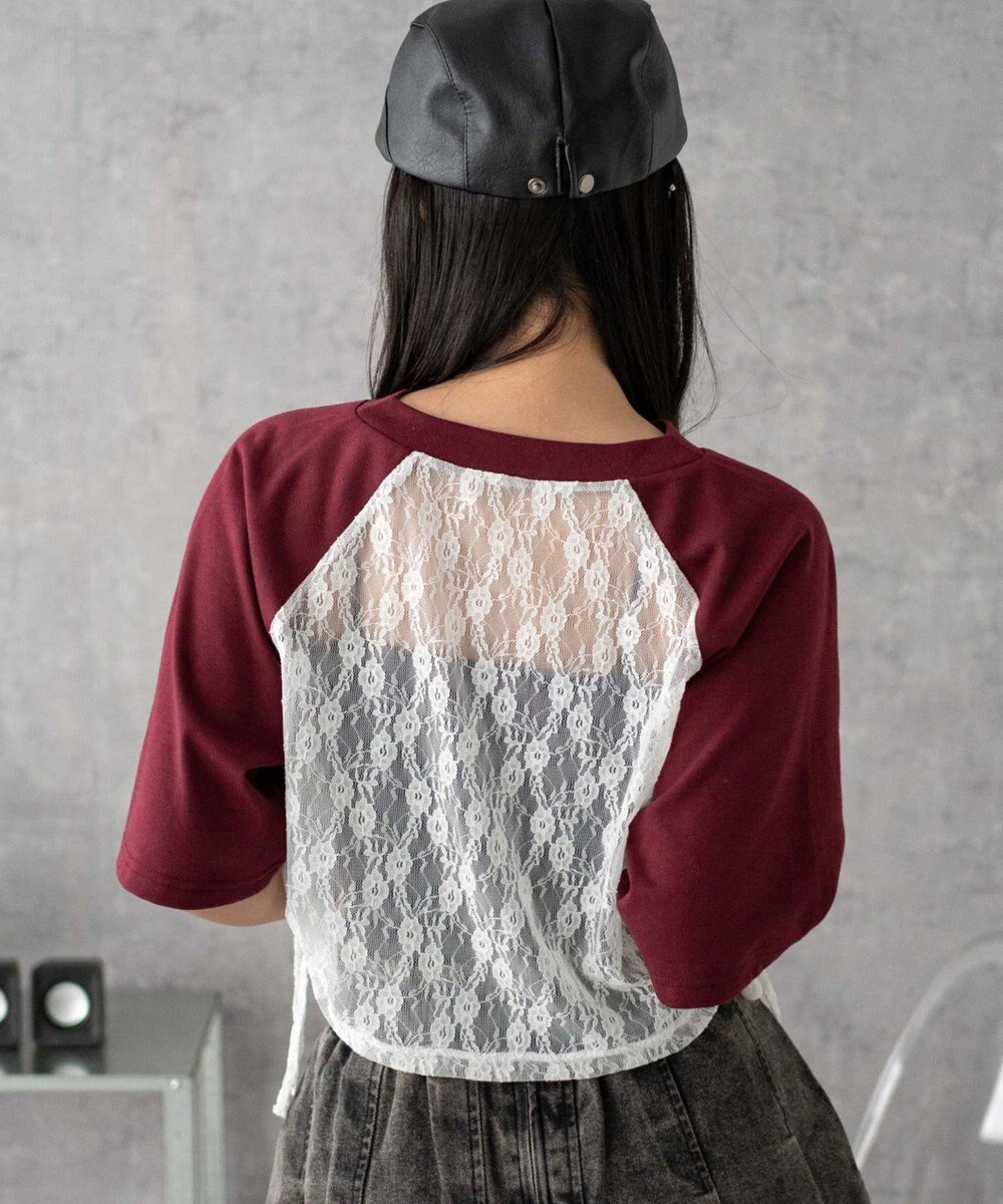 WEGO ラグランレースサイドドロストショートT 