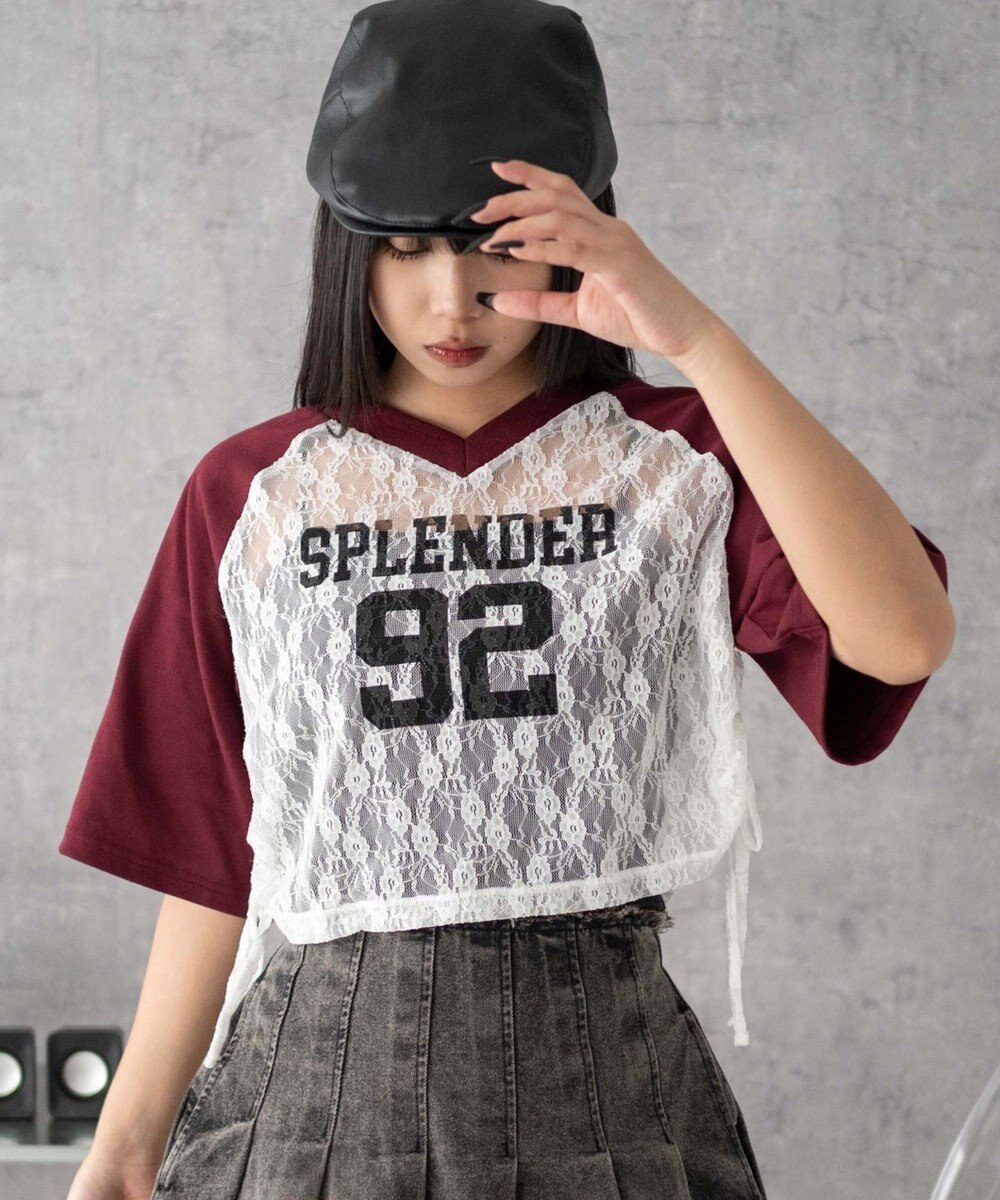 WEGO ラグランレースサイドドロストショートT 