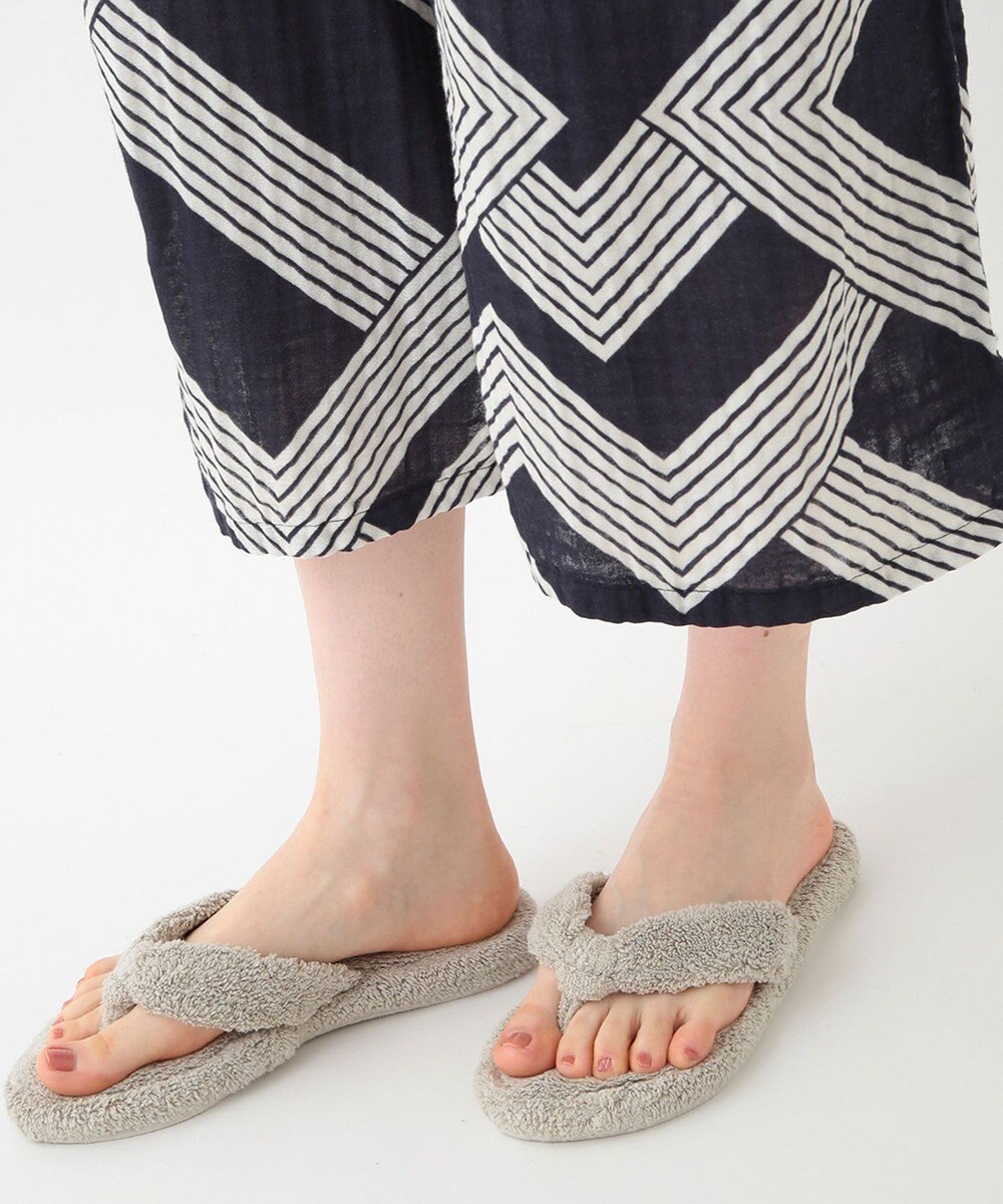 UCHINO クレープガーゼ ジオメトリックガウチョパンツ 