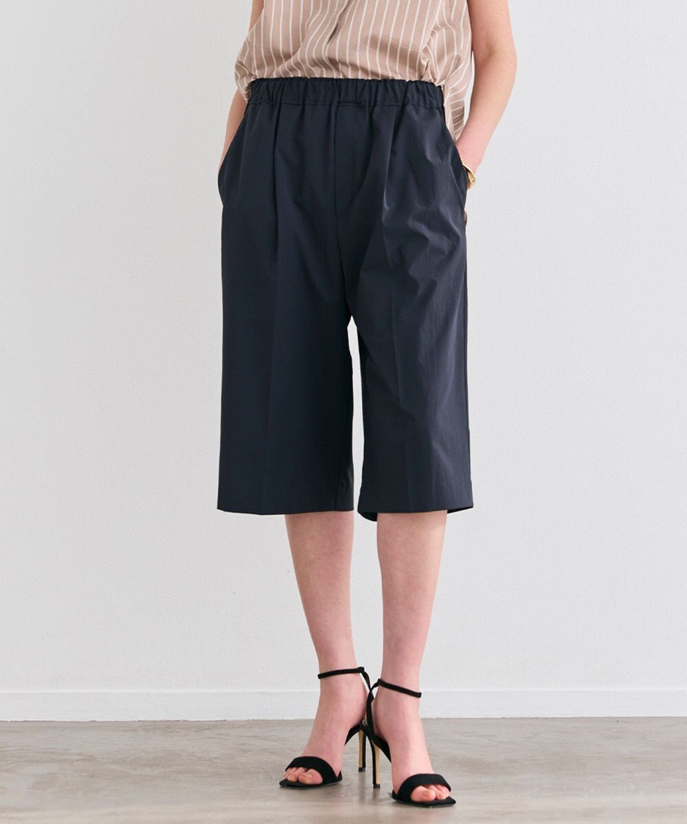 BEIGE， 【接触冷感/UVカット/洗える】YANN / ウエストゴムハーフタックパンツ 