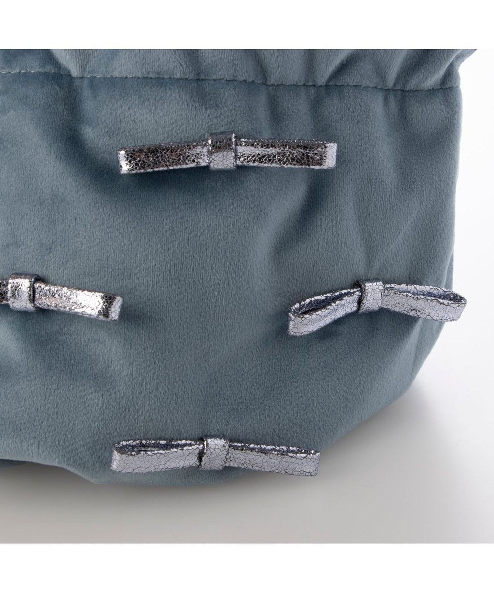 UNBILLION カシュカシュ cachecache / メタリックリボンベロア巾着バッグ 