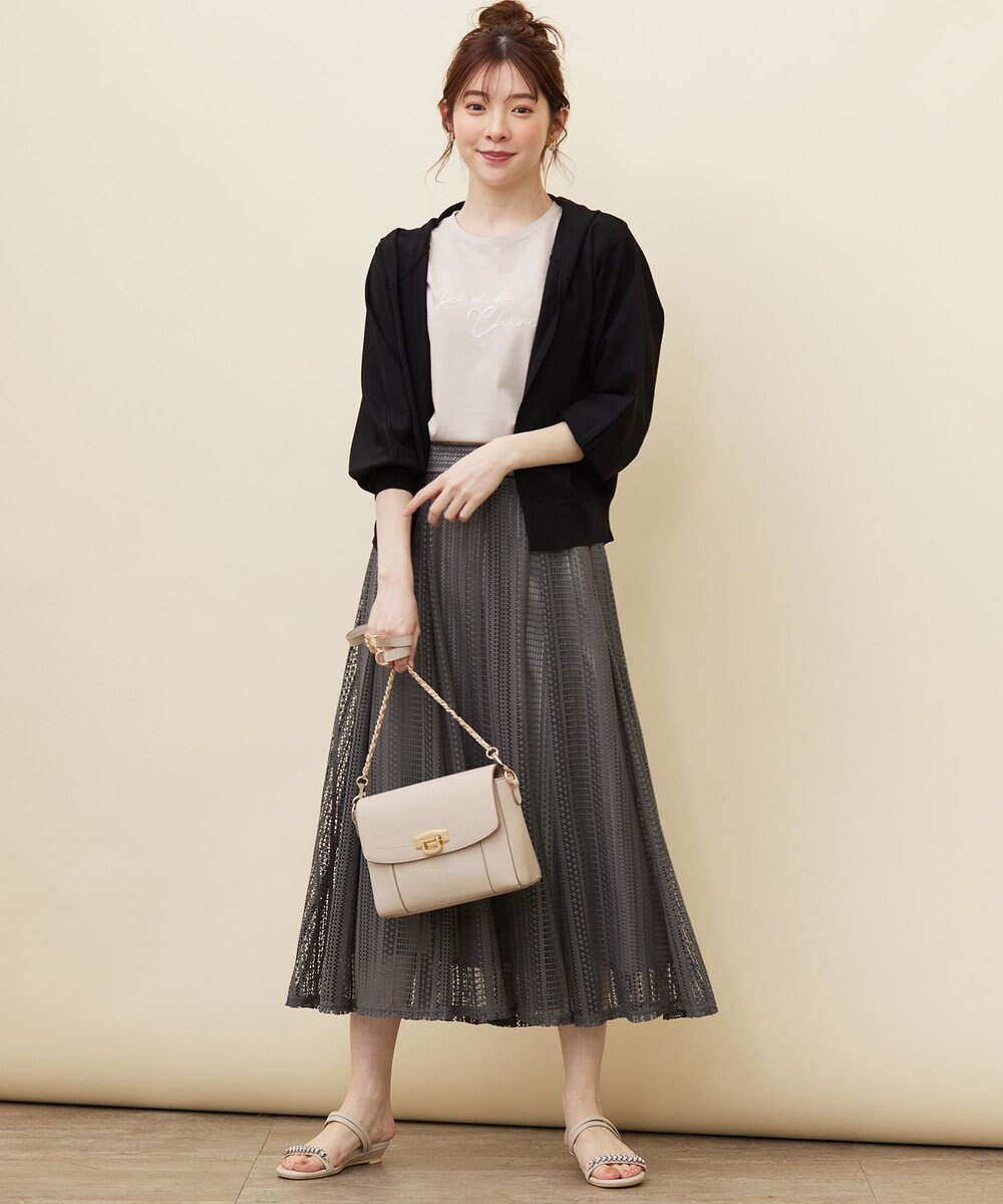 ANY SIS 【接触冷感・UVケア】ニットフーディー カーディガン 