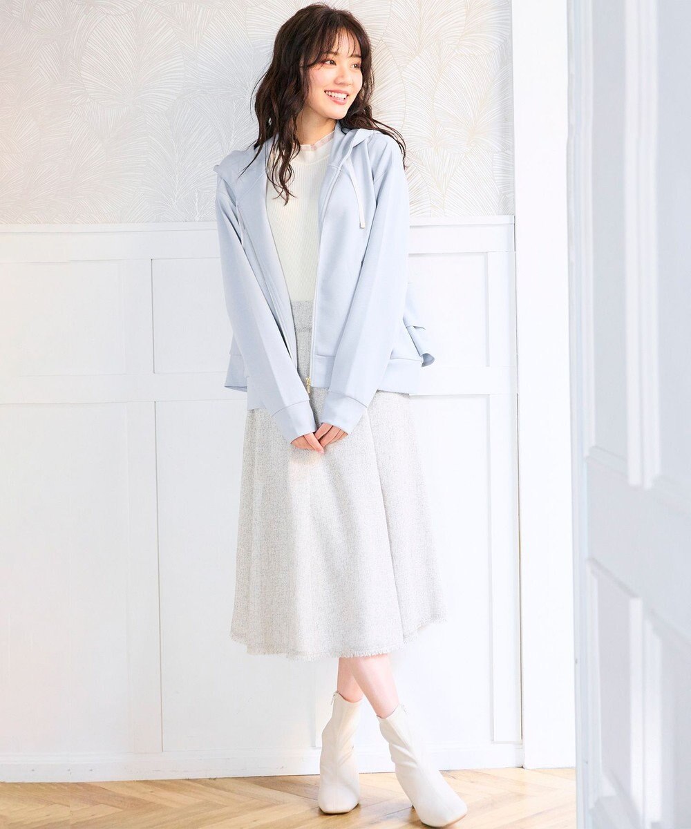 Feroux 【洗える・新色追加】バックフリル ダンボールパーカー 