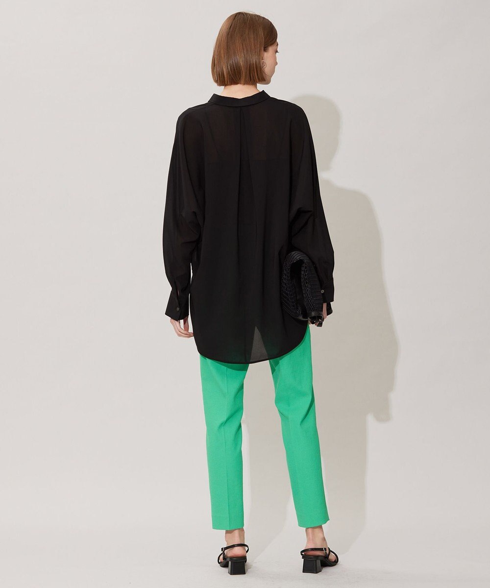 ICB L 【洗える】トリアセコットンシアー ドルマンスリーブシャツ 