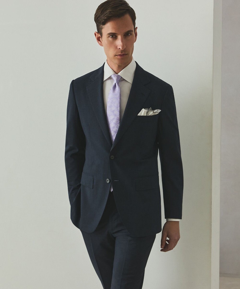 GOTAIRIKU 【形態安定】PREMIUMPLEATS_セミワイドカラー _織柄_通年ドレスシャツ(25年モデル) 