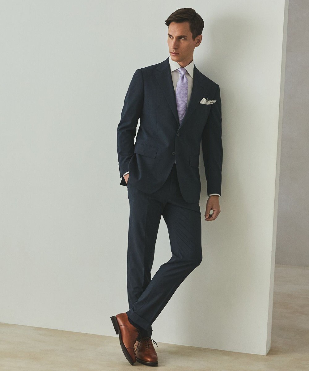 GOTAIRIKU 【形態安定】PREMIUMPLEATS_セミワイドカラー _織柄_通年ドレスシャツ(25年モデル) 