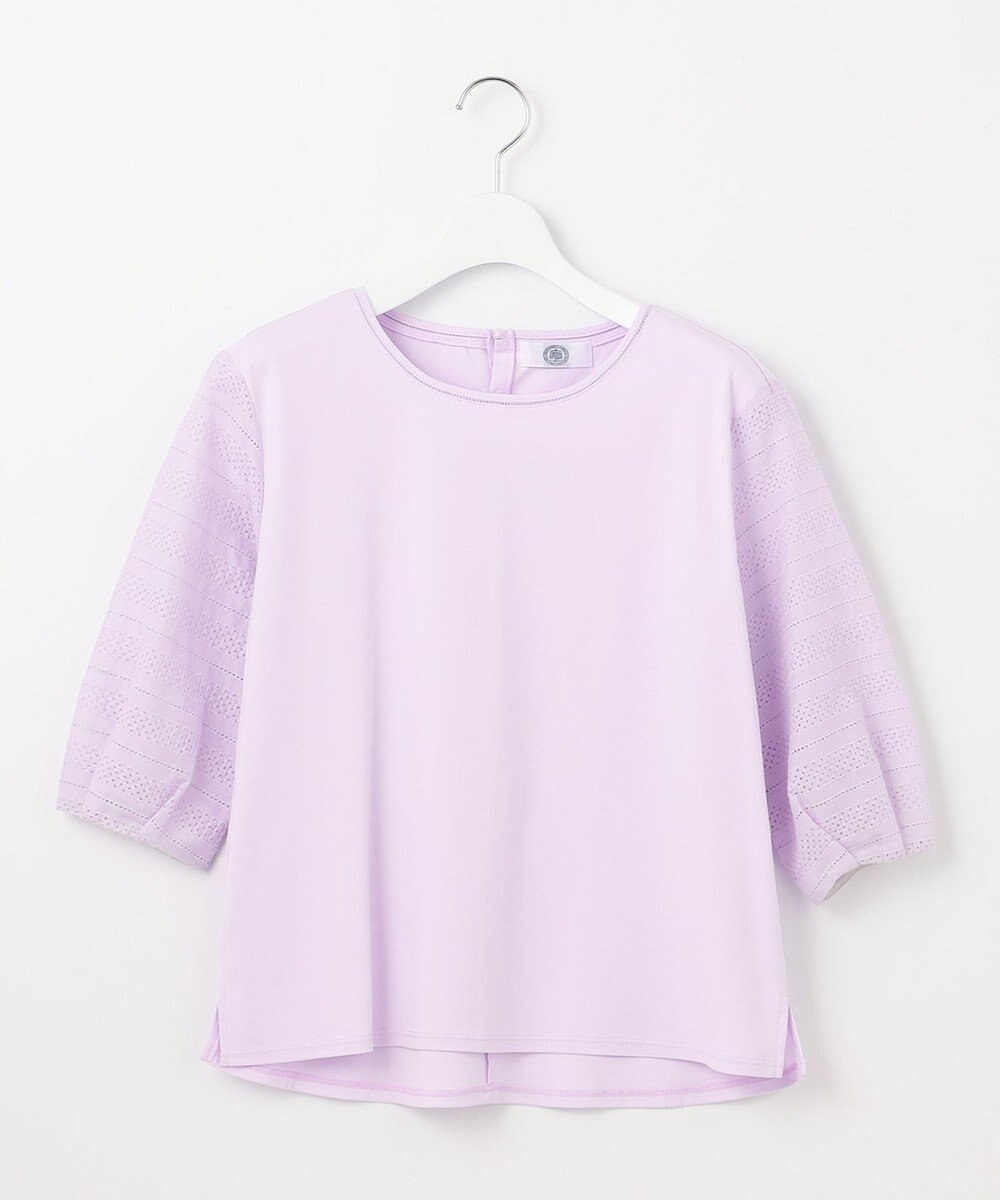 J.PRESS LADIES L 【WEB限定カラーあり】スムースジャージー 刺繍スリーブ カットソー 