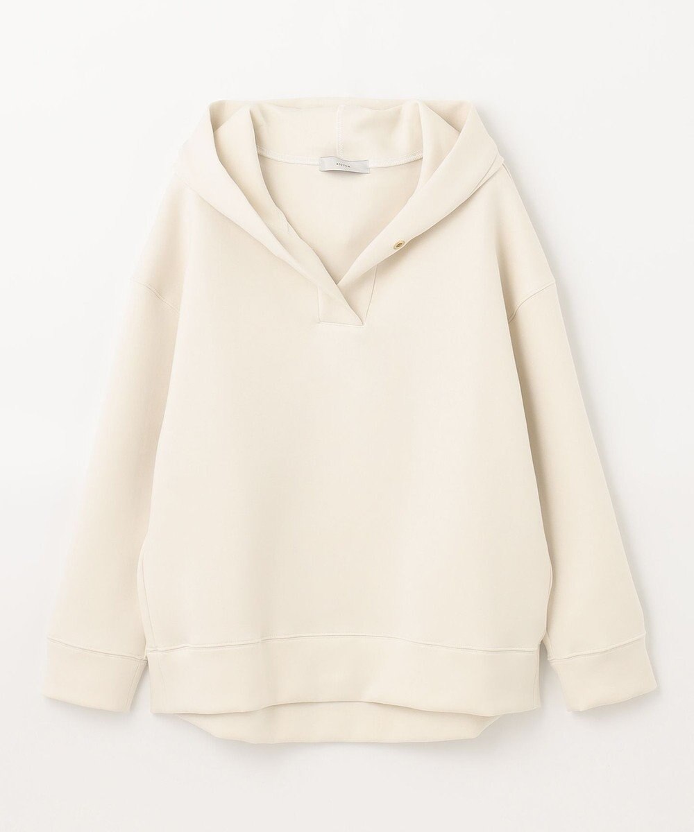 ANY 【洗える】ライトウエイト スリットネックパーカー 