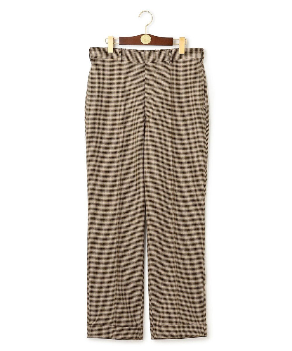 J.PRESS MEN 【J.PRESS ORIGINALS】Wool Polyester Gun Club Check Spindle New Piped Stem Slacks 