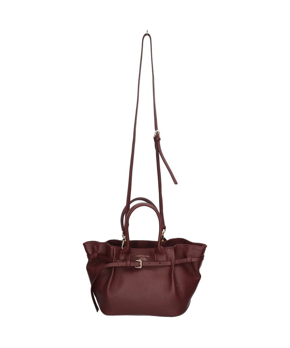 INTER-CHAUSSURES 【CHRISTIAN VILLA】レザーミディアムハンドバッグ 