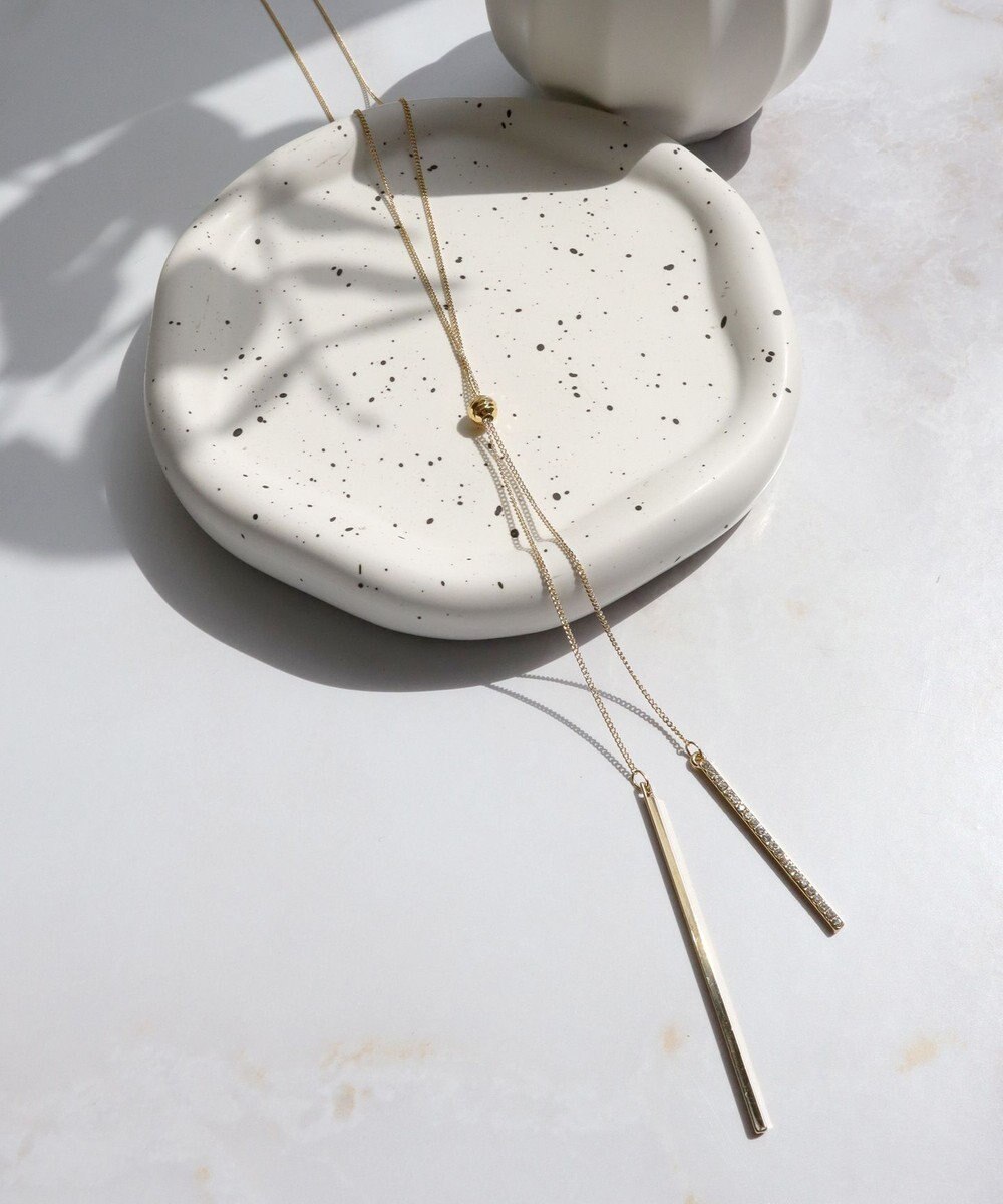 Tiaclasse 【日本製】ボール＆バー ラリエット ネックレス 