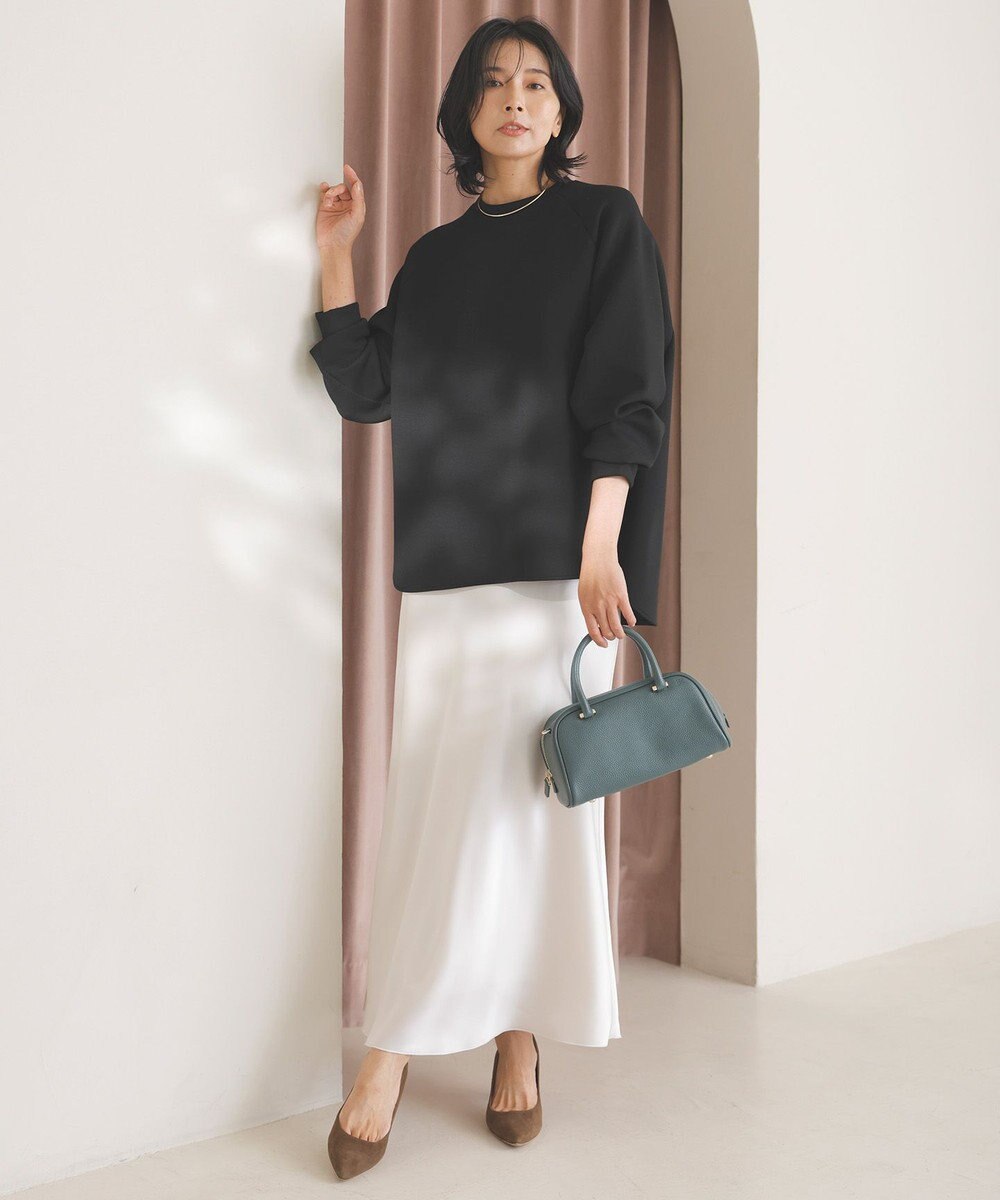 UNFILO L 【野呂佳代さん着用】BEAUTY FORM JERSEY バックZIPプルオーバー 