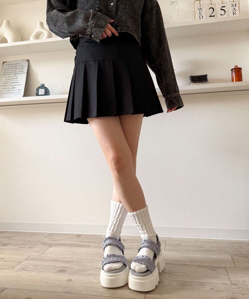 WEGO 厚底フリルギャザーサンダル 