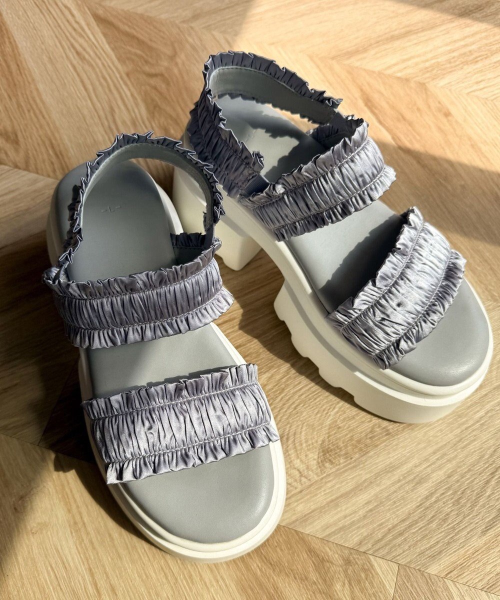 WEGO 厚底フリルギャザーサンダル 