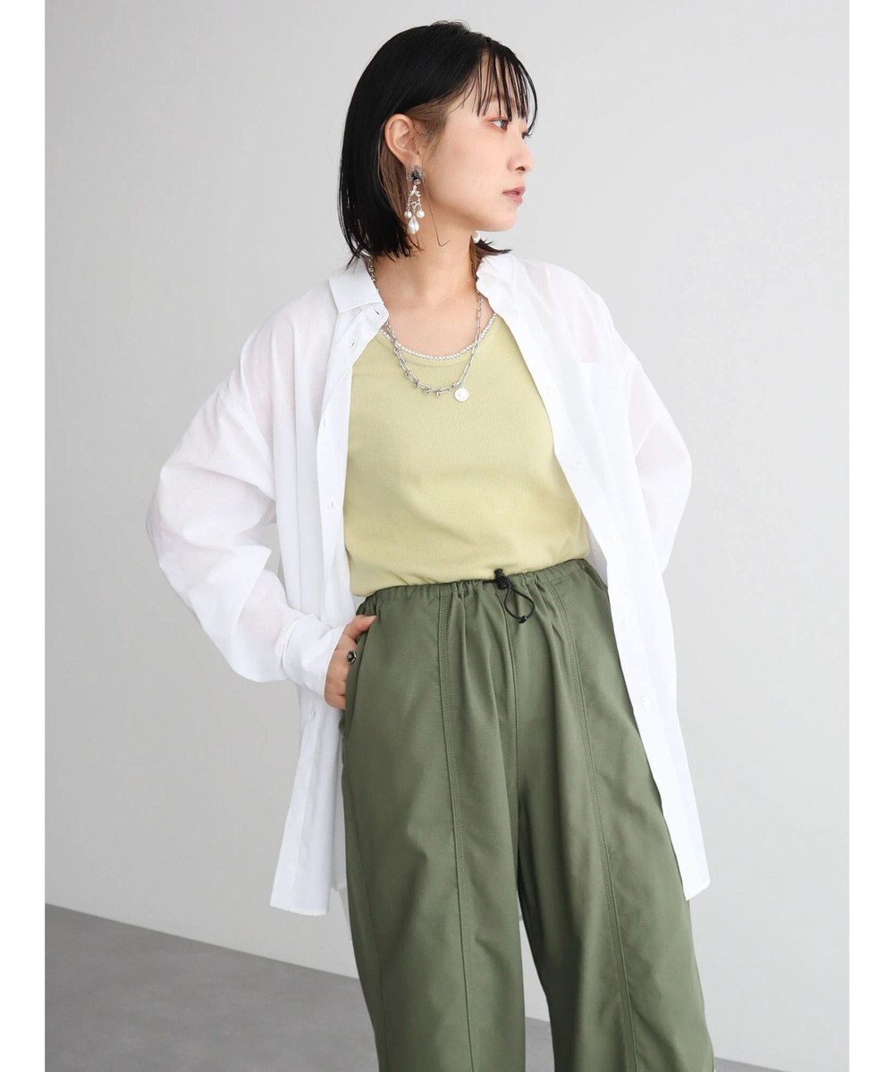 Green Parks 綿麻混オーバーサイズシャツチュニック 