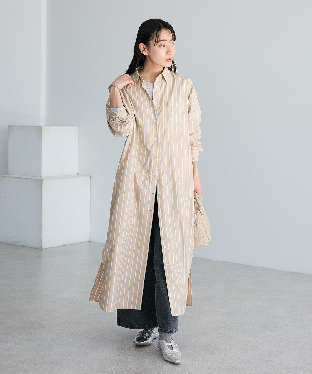 CRAFT STANDARD BOUTIQUE ストライプシャツワンピース 
