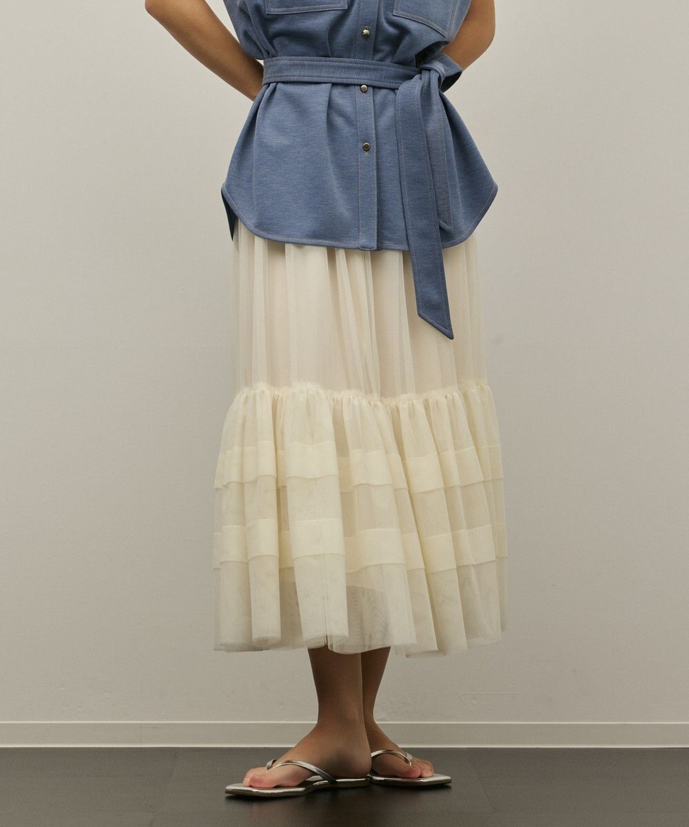 GRACE CONTINENTAL チュールティアードスカート 