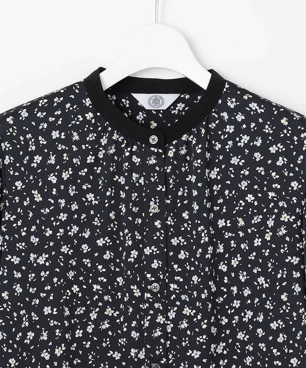 J.PRESS LADIES L 【洗える】スパンウェーブフラワープリント ブラウス 