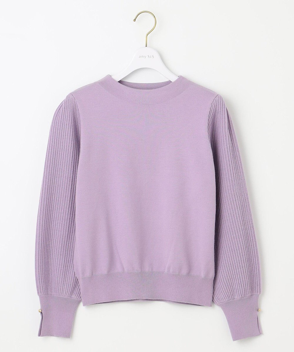 ANY SIS 【CICA加工・選べる9色展開】スリットポイントボトルネック ニット 