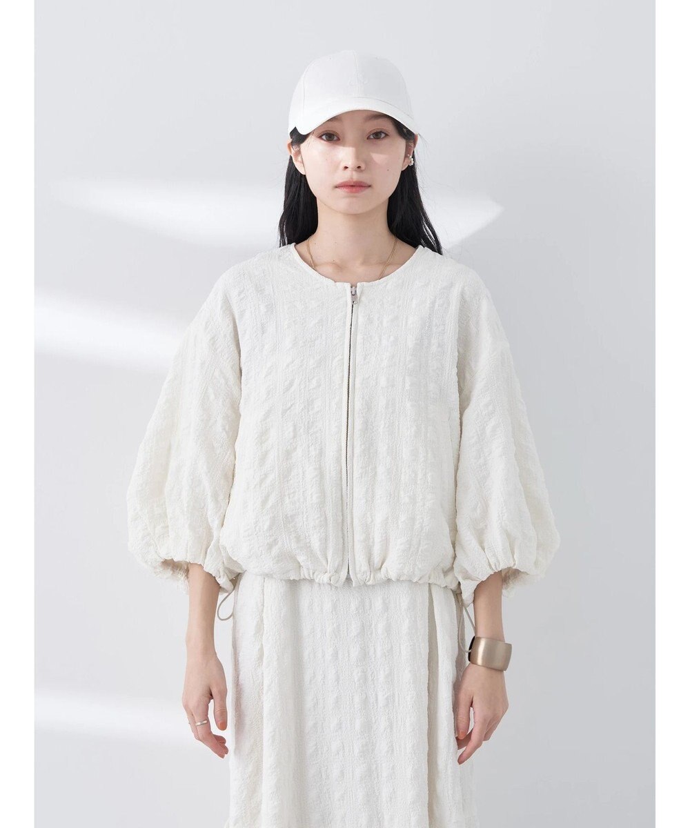 earth music&ecology シャーリングタックスリーブブルゾン 