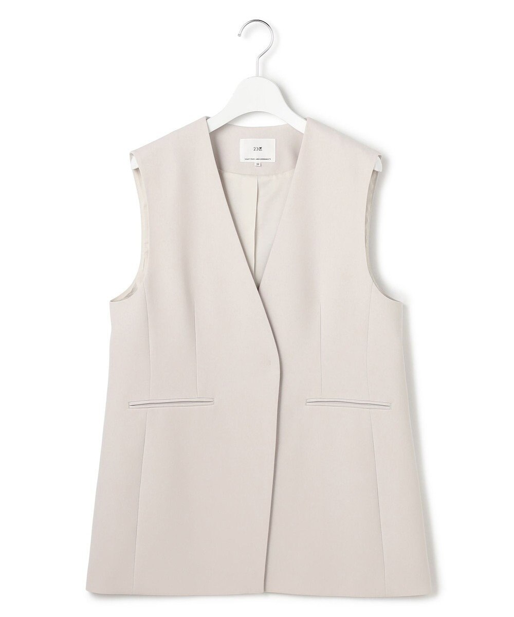 23区 【セットアップ対応/洗える】トリアセダブルジョーゼット ジレ 