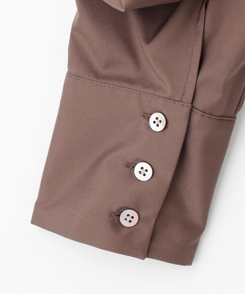 #Newans 【アイロンいらず】尖り襟ギャザースリーブブラウス 