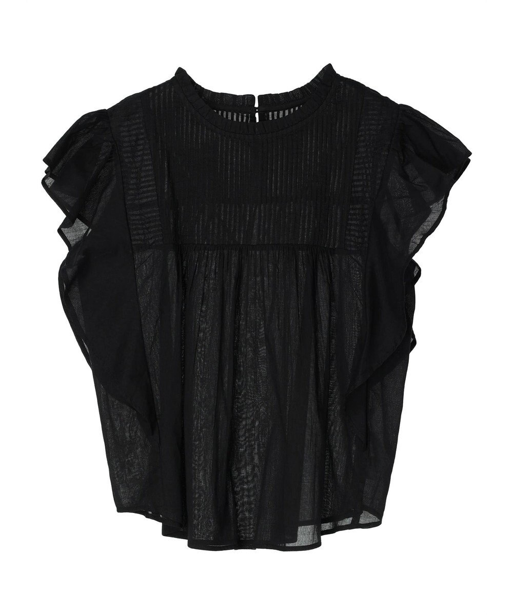 earth music&ecology コットンボイルフリルブラウス 