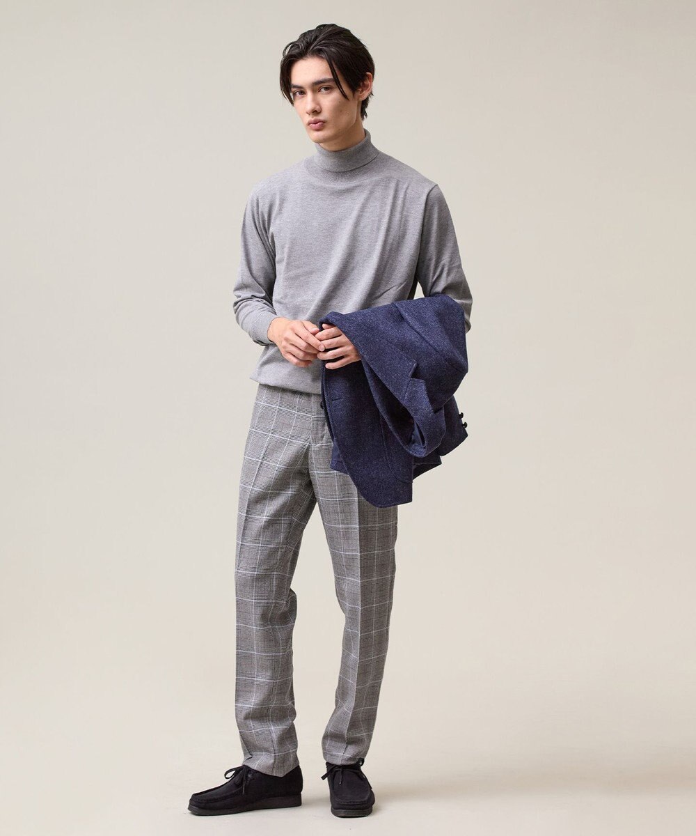 J.PRESS MEN 品よく暖かで首元からスマートに【ストレッチ / イージーケア】【FLEX YARN】タートルネック ニット 