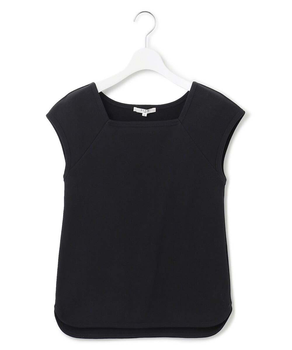 23区 【SLOW/一部店舗限定】ミドルフライスジャージー キャップスリーブカットソー 