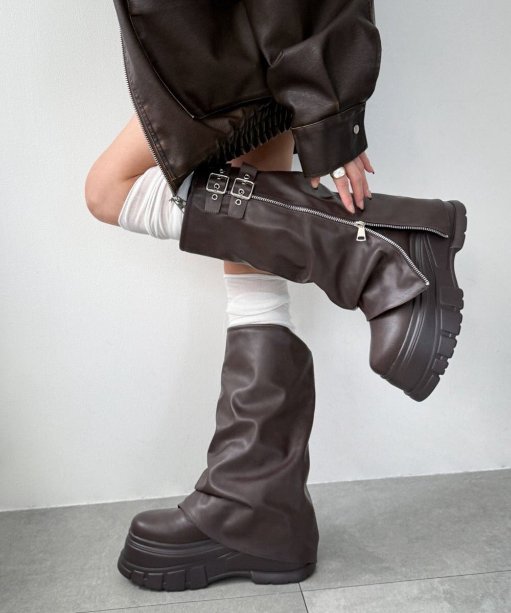 WEGO 厚底カバーロングブーツ 