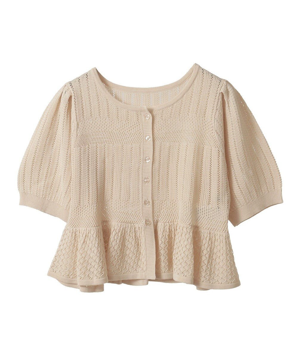 earth music&ecology ＳＥＴ２点レース編みペプラムカーデ＋スカート 