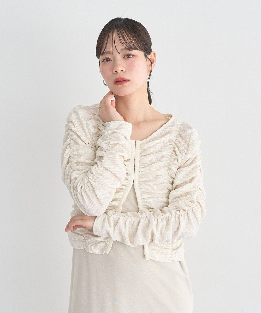 earth music&ecology フロントホックシャーリングトップス 