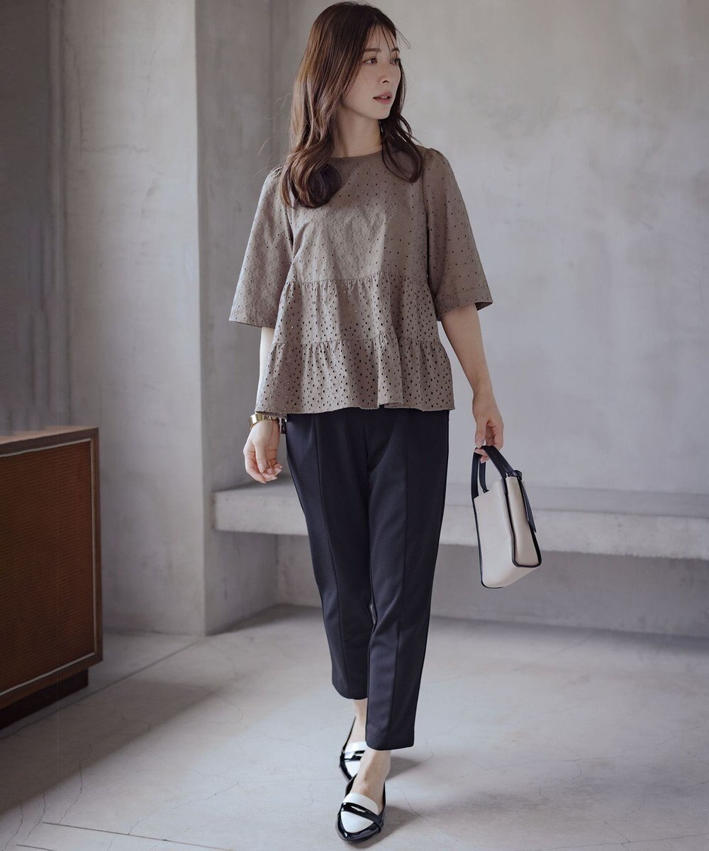 組曲 【新色追加】エンブロイダリーレースフリル ブラウス 